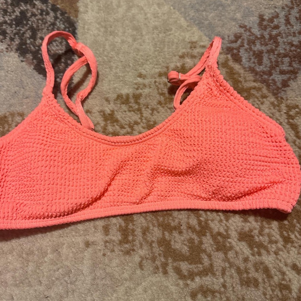 Coral Crochet Bikini Top